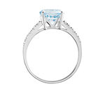 Bague Or Blanc Terese Topaze Oxydes De Zirconium - Bagues solitaires Femme | Histoire d&rsquo;Or