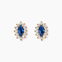 Boucles D'oreilles Puces Lisea Plaqué Or Verre Et Oxyde De Zirconium