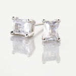 Boucles D'oreilles Puces Mathilda Argent Blanc Oxyde De Zirconium - Boucles d'oreilles fantaisie Femme | Histoire d&rsquo;Or