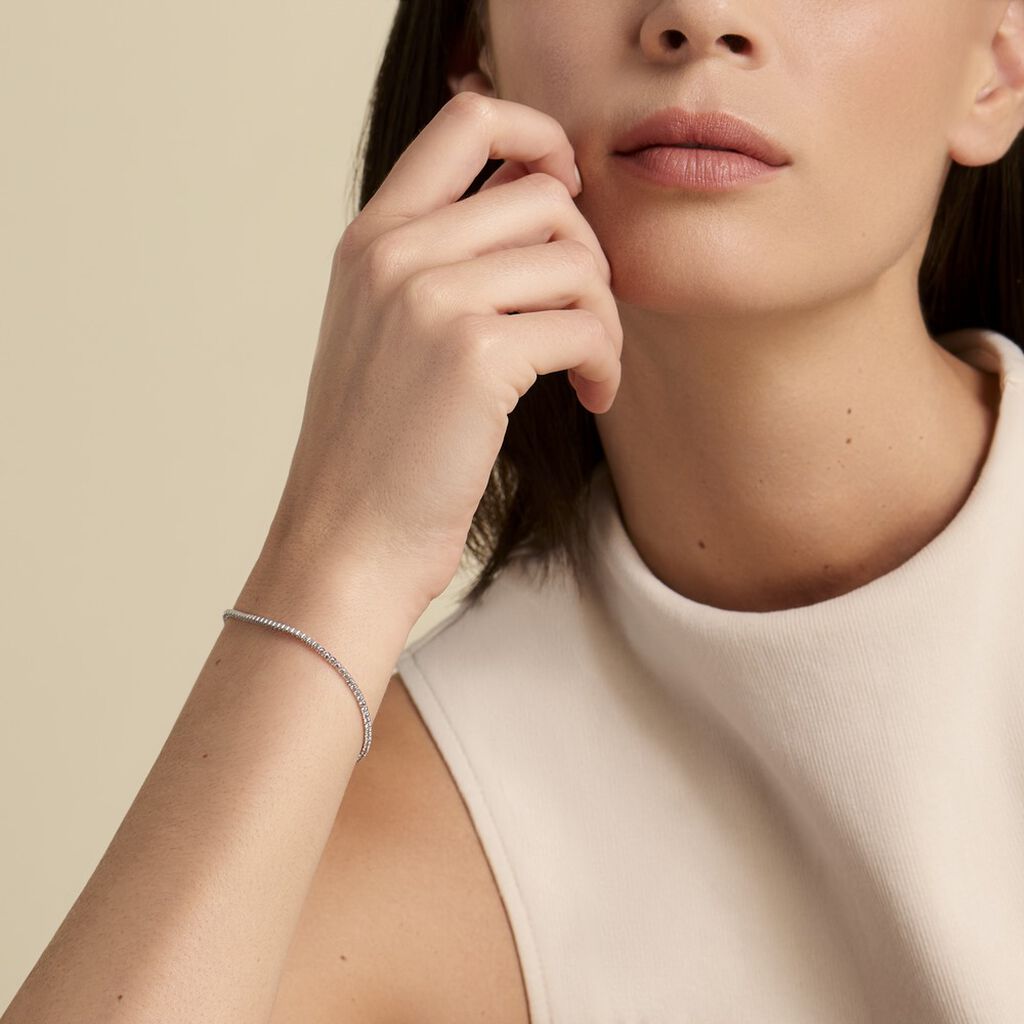 Bracelet Lou-anne Argent Blanc Oxyde De Zirconium - Bracelets Femme | Histoire d’Or