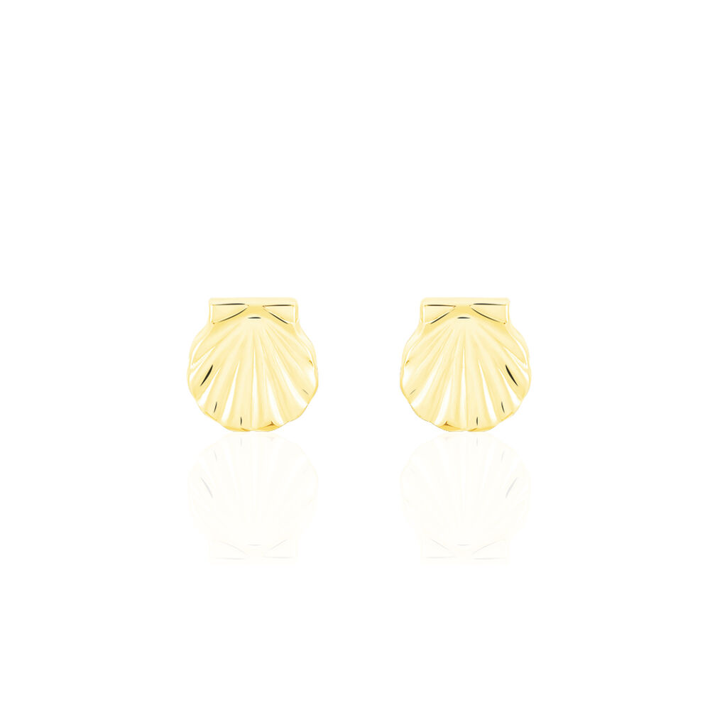 Boucles D'oreilles Puces Franzine Coquillage Or Jaune - Clous d'oreilles Femme | Histoire d’Or