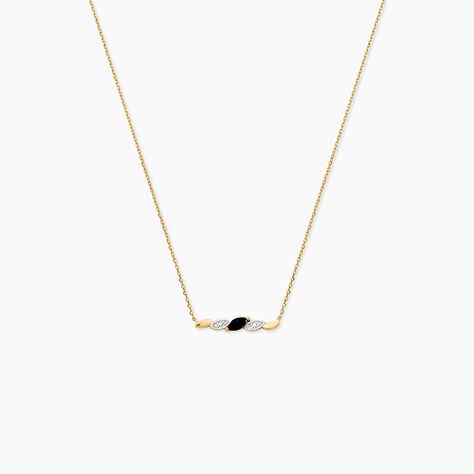 Collier Pr&eacute;cieux P&eacute;tales Or Jaune Saphir Et Diamants - Colliers Femme | Histoire d&rsquo;Or
