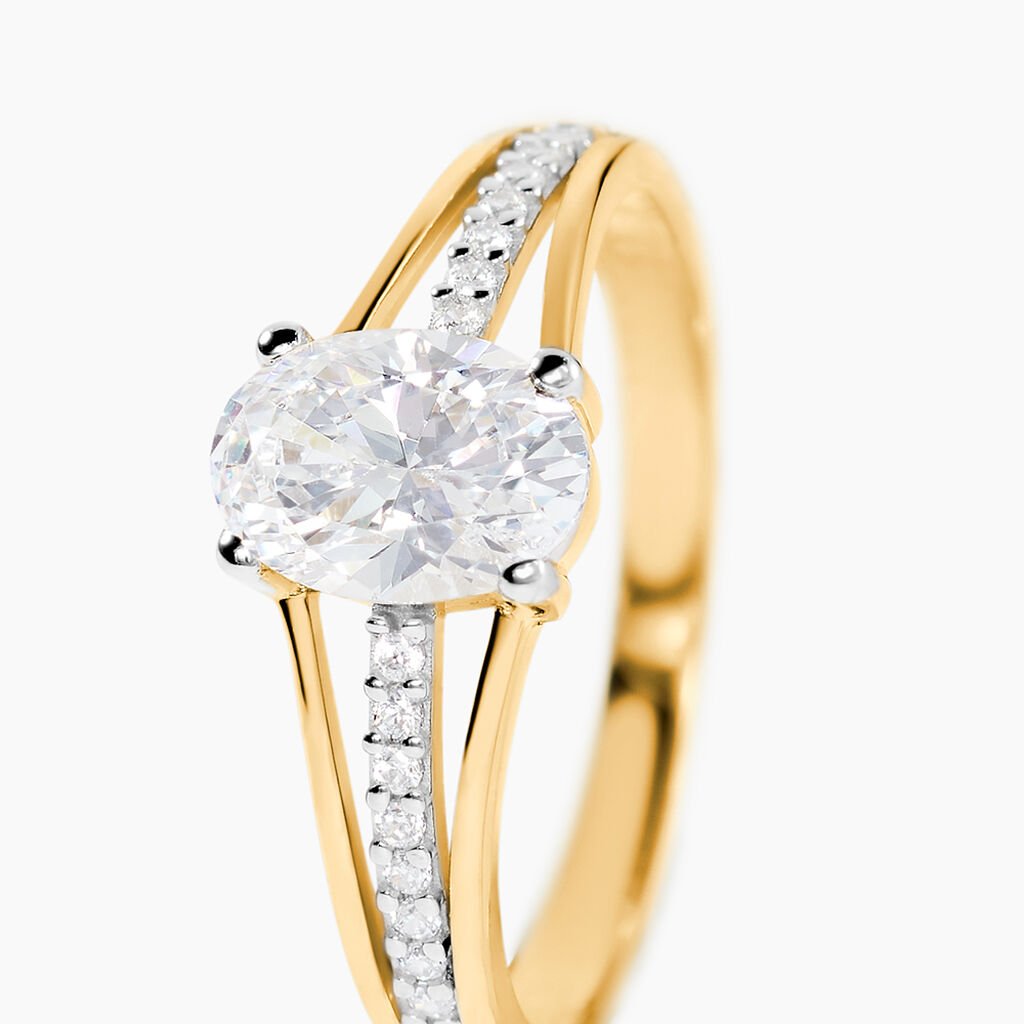 Bague Solitaire Fallon Or Jaune Oxyde De Zirconium - Bagues solitaires Femme | Histoire d&rsquo;Or