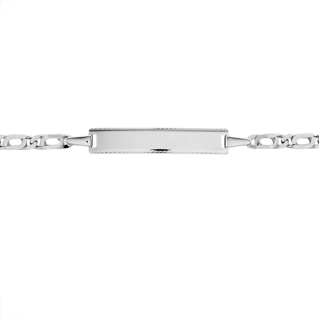 Bracelet Identité Fanelia Maille Marine Or Blanc - Bracelets Communion Enfant | Histoire d’Or