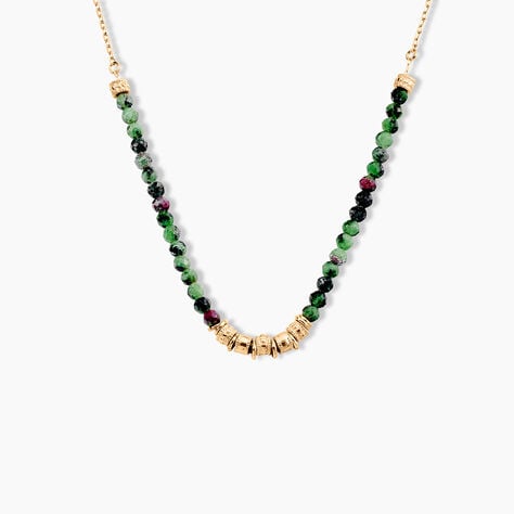 Collier Manua Plaqué Or Jaune Pierre D'imitation - Colliers Femme | Histoire d’Or