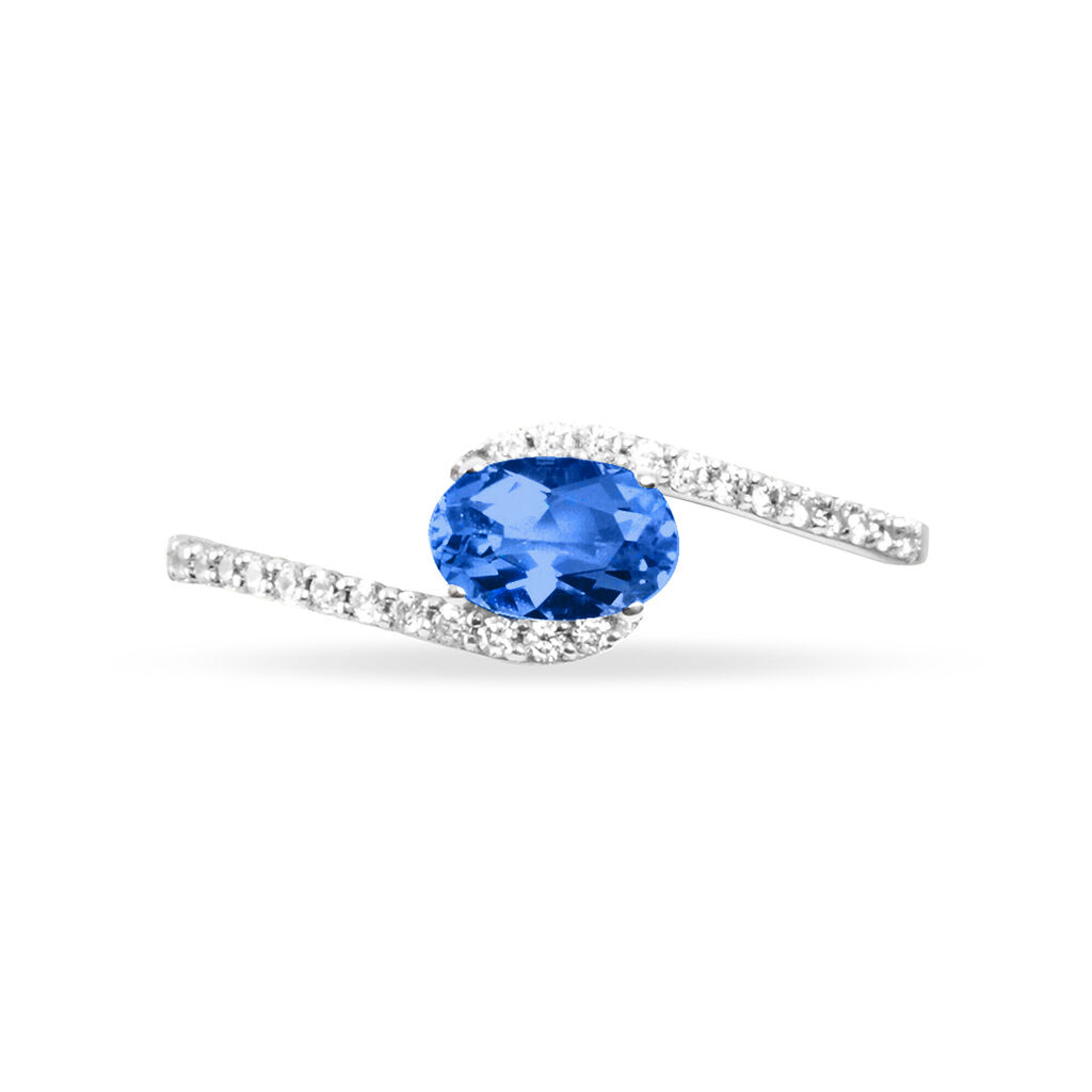 Bague Loriane Or Blanc Saphir Et Diamant - Bagues solitaires Femme | Histoire d&rsquo;Or