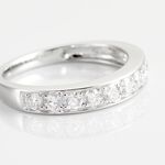 Demi-alliance Or Blanc  Valentine Diamant Synthetique - Bijoux Femme | Histoire d&rsquo;Or