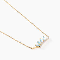 Collier Tiara Or Jaune Topaze Oxyde De Zirconium