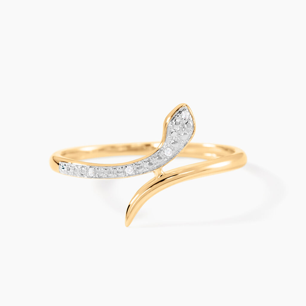 Bague Snake Or Jaune Diamant - Bagues avec pierre Femme | Histoire d&rsquo;Or