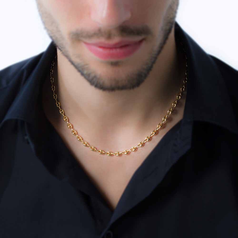 Collier or graine de café homme clearance
