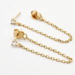 Boucles D'oreilles Pendantes Plaqu&eacute; Or Lienard Oxydes De Zirconium - Boucles d'oreilles fantaisie Femme | Histoire d&rsquo;Or