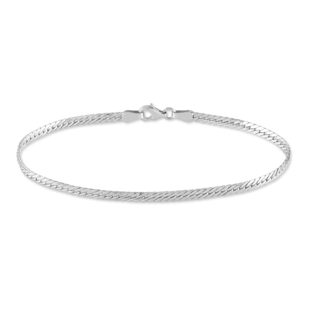Bracelet Izel Maille Anglaise Or Blanc - Bracelets cha&icirc;ne Femme | Histoire d&rsquo;Or