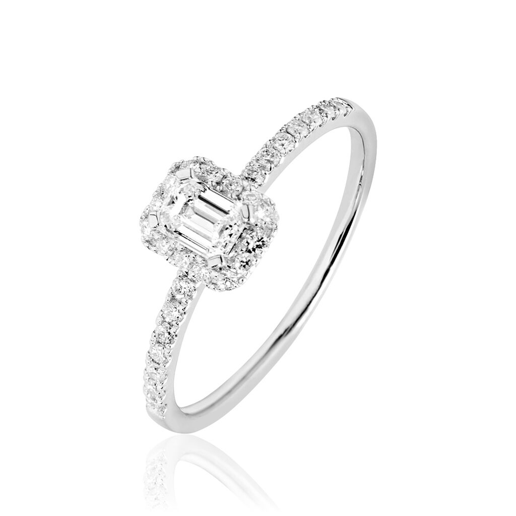 Bague Solitaire Meylia Or Blanc Diamant - Bagues solitaires Femme | Histoire d&rsquo;Or