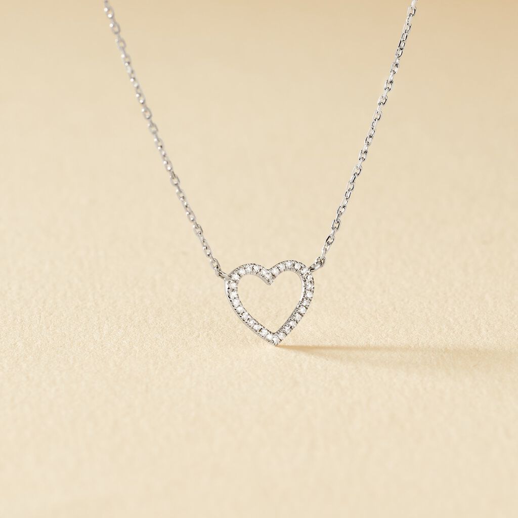Collier Sloanne Or Blanc Diamant - Colliers Femme | Histoire d’Or