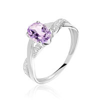 Bague Candice Or Blanc Amethyste