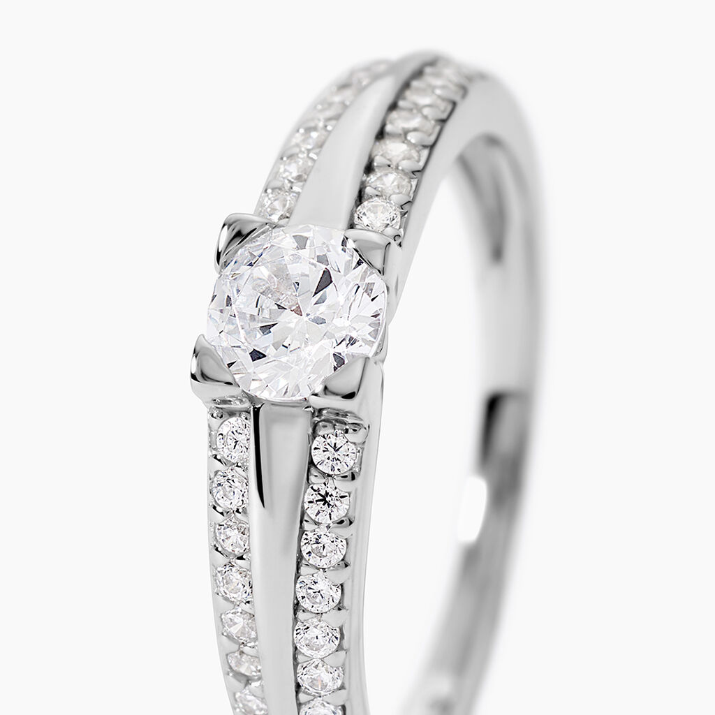 Bague Solitaire Maevane Argent Blanc Oxyde De Zirconium - Bagues solitaires Femme | Histoire d&rsquo;Or