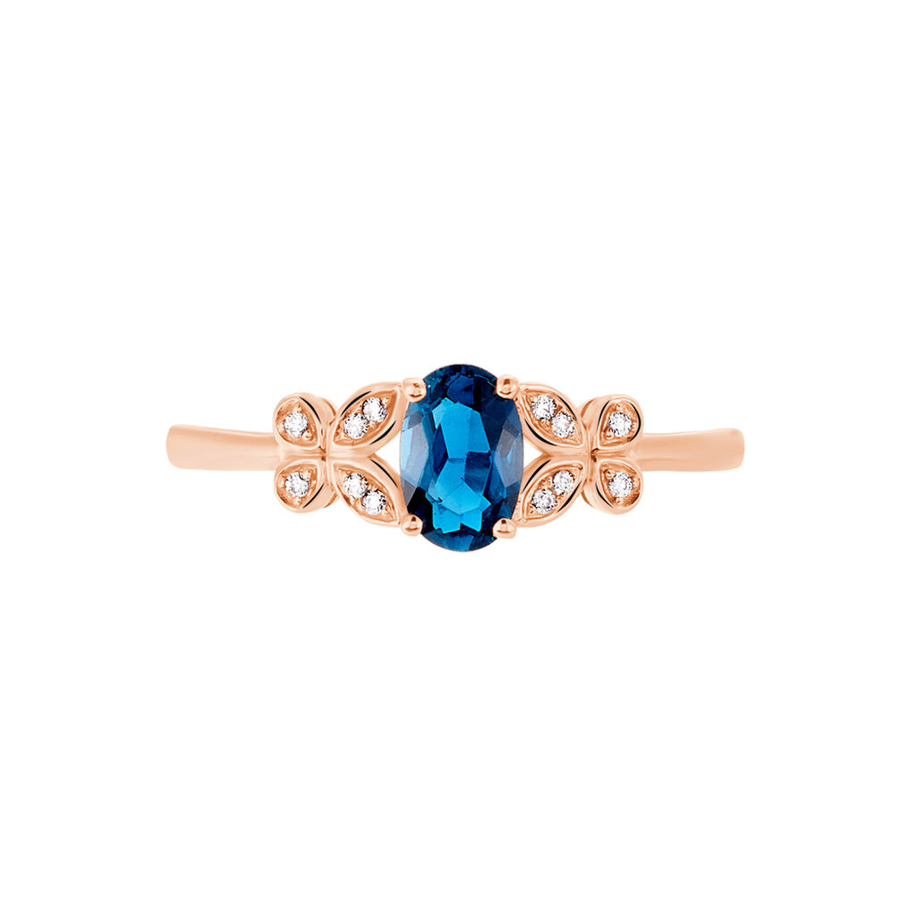 Bague Lora Or Rose Topaze Et Oxyde De Zirconium - Bagues solitaires Femme | Histoire d’Or