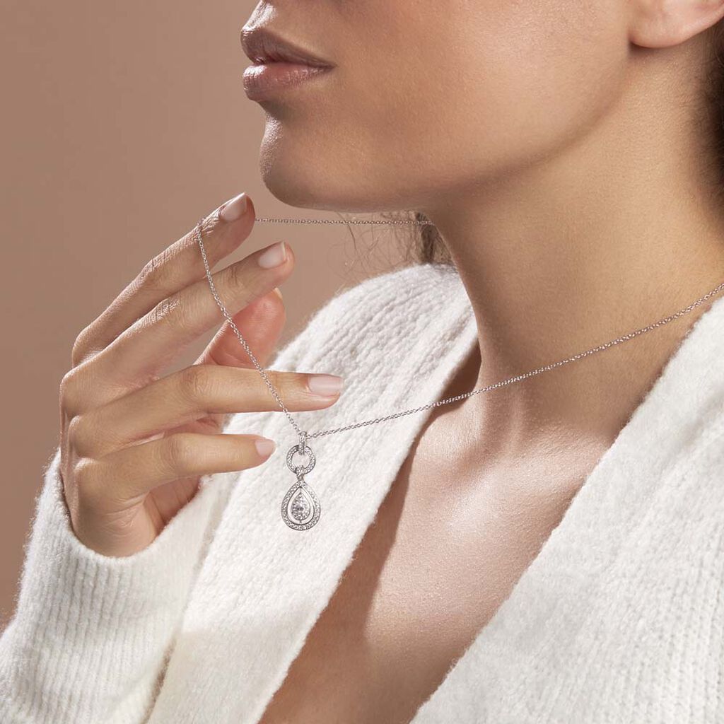 Collier Edward Argent Blanc Oxyde De Zirconium - Colliers Femme | Histoire d’Or
