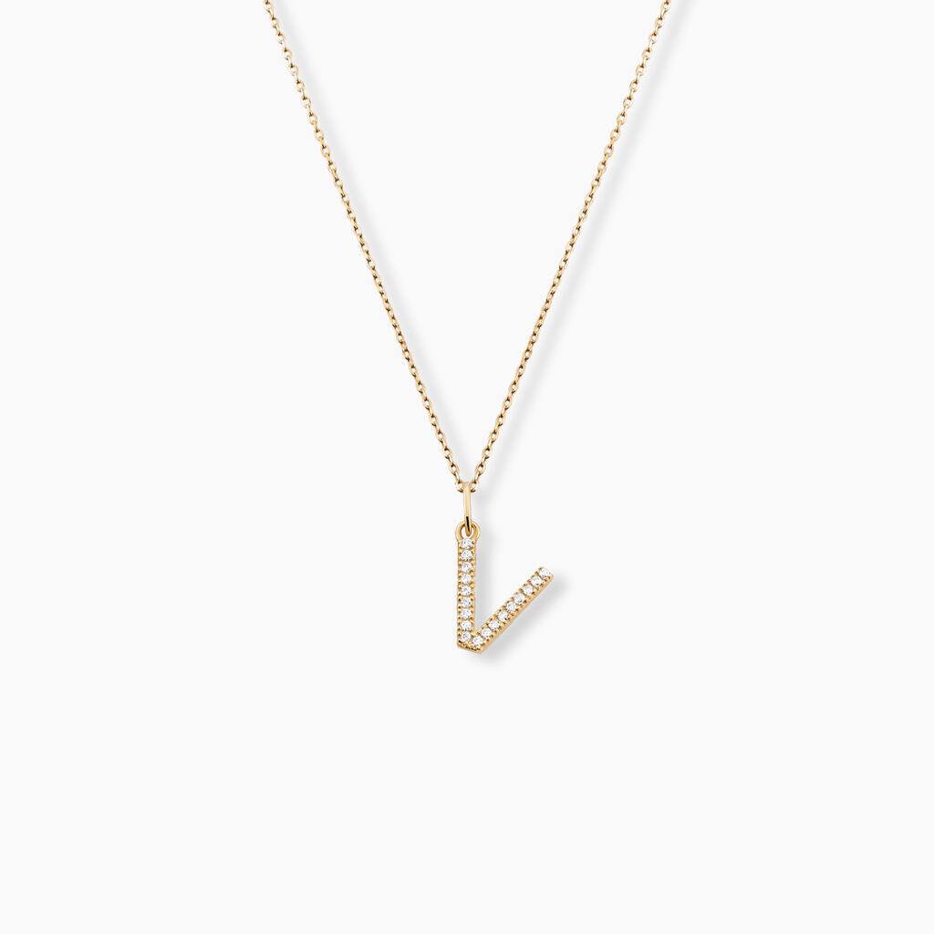 Pendentif Lettre V Or Jaune Oxyde - Pendentifs Femme | Histoire d’Or