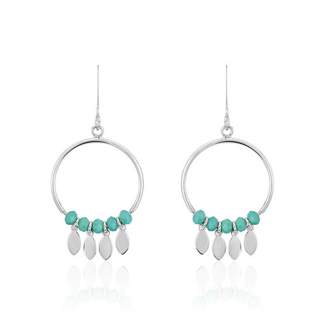 Boucles D'oreilles Pendantes Polyna Argent Blanc Pierre De Synthese - Boucles d'oreilles fantaisie Femme | Histoire d&rsquo;Or