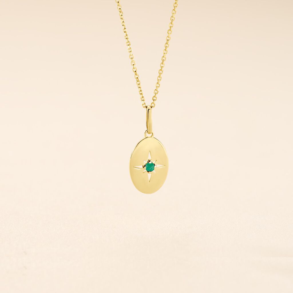 Pendentif Melchior Or Jaune Emeraude - Pendentifs Femme | Histoire d&rsquo;Or