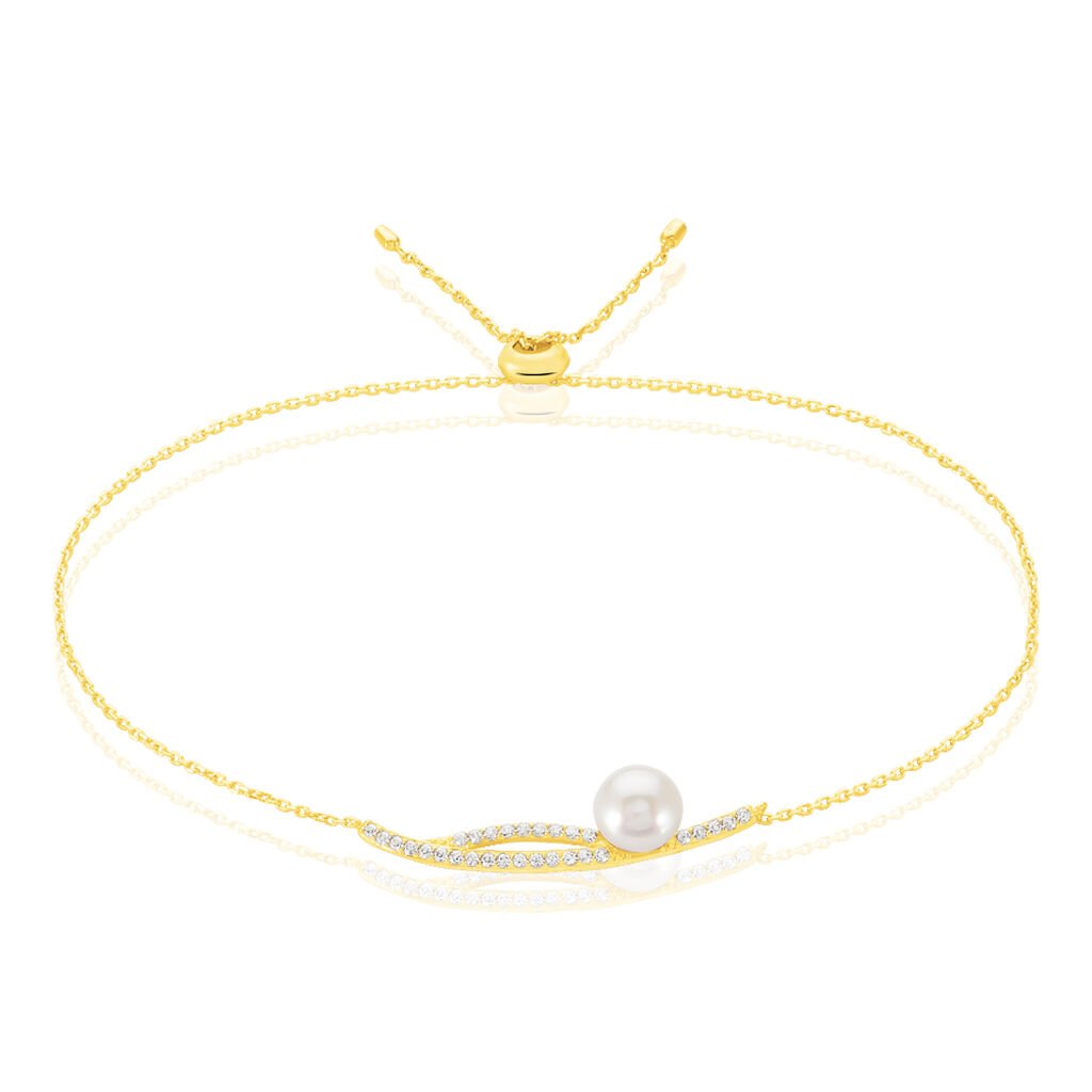 Bracelet Tesnimae Or Jaune Oxyde De Zirconium Et Perle De Culture - Bracelets Femme | Histoire d’Or