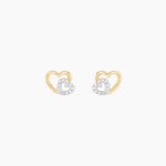 Boucles D'oreilles Puces Marineta Or Jaune Oxyde De Zirconium - Clous d'oreilles Femme | Histoire d&rsquo;Or