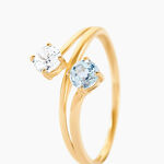 Bague Beaut&eacute; Bleut&eacute;e Or Jaune Topaze Oxyde De Zirconium - Bagues solitaires Femme | Histoire d&rsquo;Or