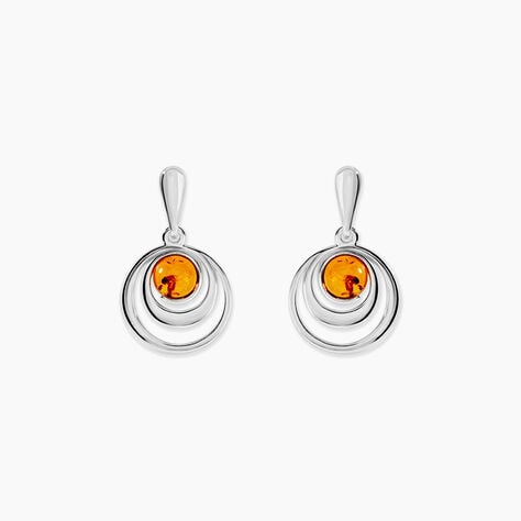 Boucles D'oreilles Argent Blanc Alanna Ambres - Boucles d'oreilles empierr&eacute;es Femme | Histoire d&rsquo;Or