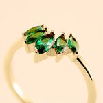 Bague Amazonia Plaqu&eacute; Or Jaune Oxyde De Zirconium - Bagues avec pierre Femme | Histoire d&rsquo;Or