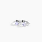 Creoles Rio Argent Blanc Oxyde De Zirconium - Boucles d'oreilles cr&eacute;oles Femme | Histoire d&rsquo;Or