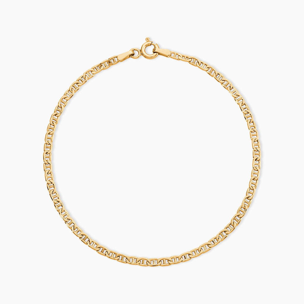 Bracelet Capucin Or Jaune Maille Marine Plate - Bracelets cha&icirc;ne Femme | Histoire d&rsquo;Or