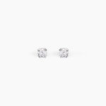 Boucles D'oreilles Puces Eddie Or Blanc Oxyde De Zirconium - Clous d'oreilles Femme | Histoire d&rsquo;Or