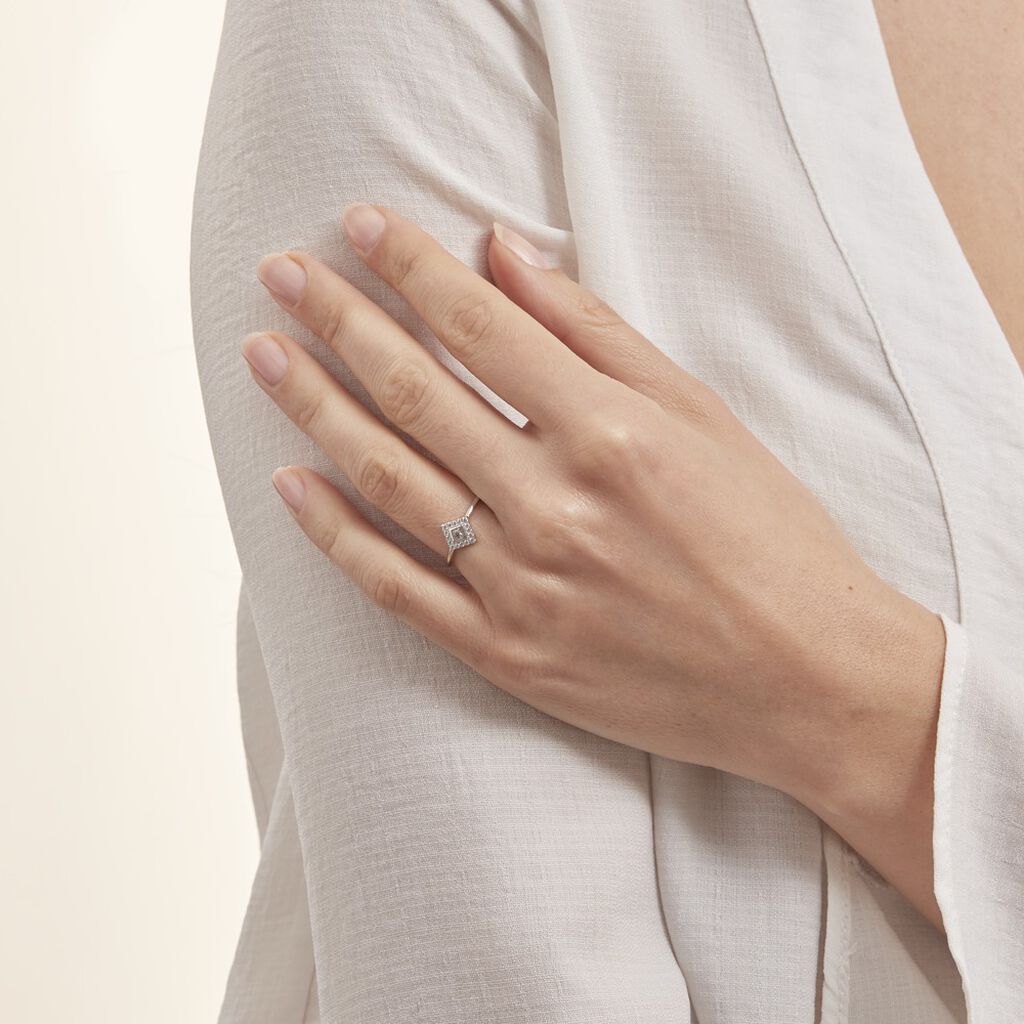Bague Amane Argent Blanc Oxyde De Zirconium - Bagues avec pierre Femme | Histoire d’Or