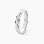 Alliance Fantaisie Diamantee Ruban Plat Or Blanc - Alliances Unisex | Histoire d&rsquo;Or