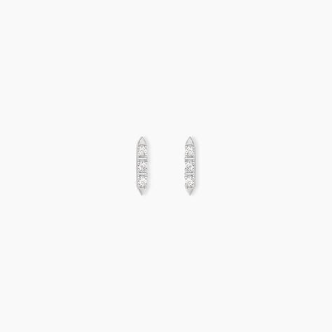 Boucles D'Oreilles Puces Susumu Argent Blanc Oxyde De Zirconium - Boucles d'oreilles fantaisie Femme | Histoire d&rsquo;Or
