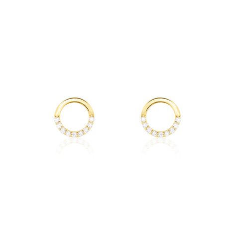 Boucles D'oreilles Puces Rimya Or Jaune Oxyde De Zirconium - Clous d'oreilles Femme | Histoire d’Or