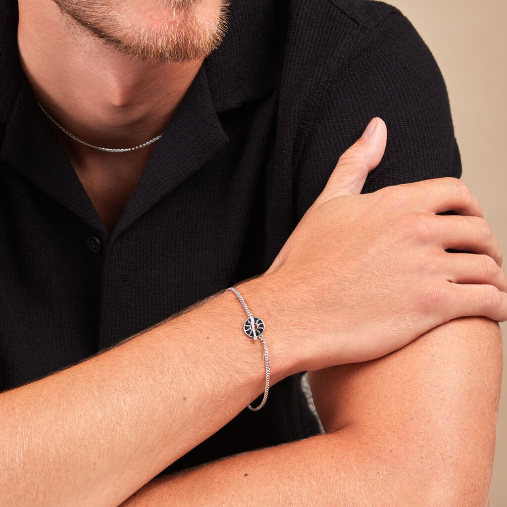 Bracelet Keenan Argent Blanc - Bracelets Homme | Histoire d’Or