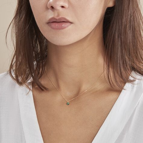 Collier Campsis Or Jaune Malachite - Colliers Femme | Histoire d’Or