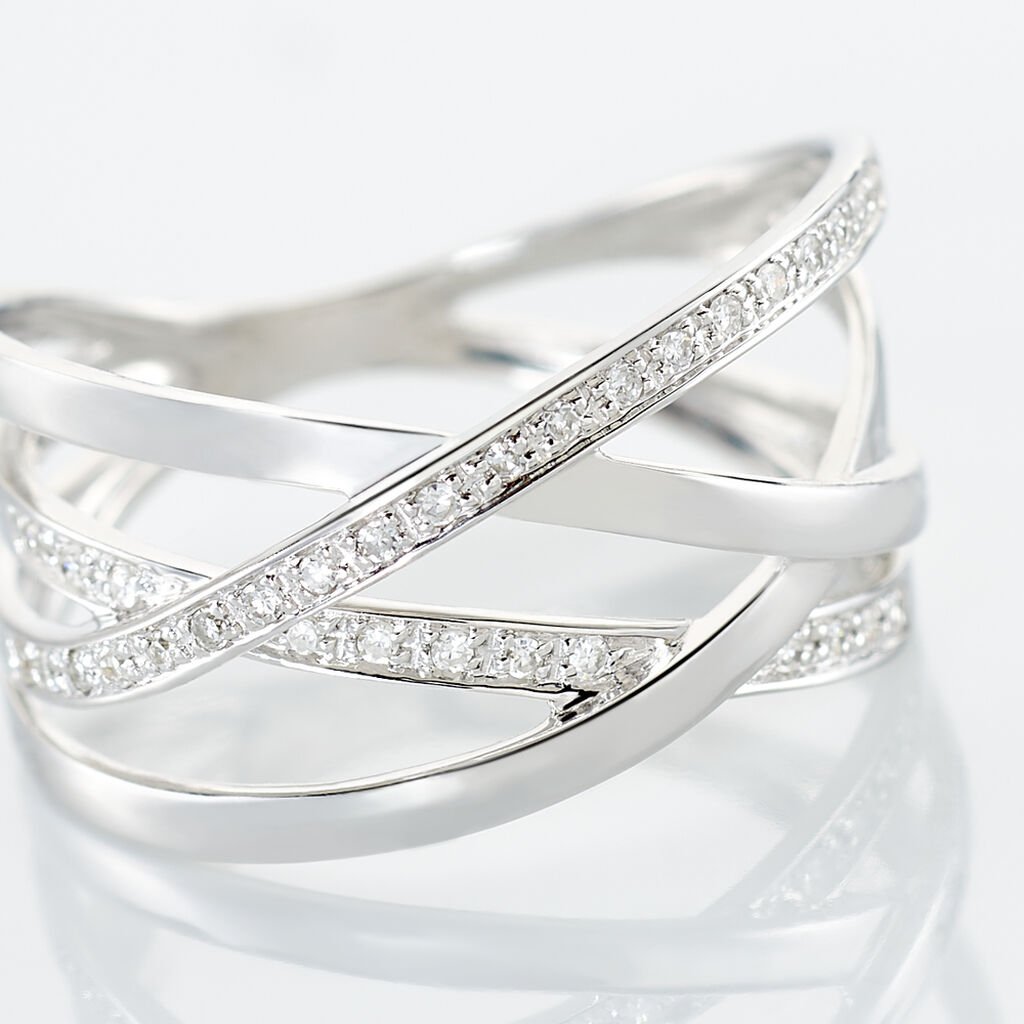 Bague Trisca Or Blanc Diamant - Bagues avec pierre Femme | Histoire d’Or
