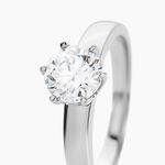 Bague Natalia Ld Platine Blanc Diamant Synth&eacute;tique - Bagues solitaires Femme | Histoire d&rsquo;Or