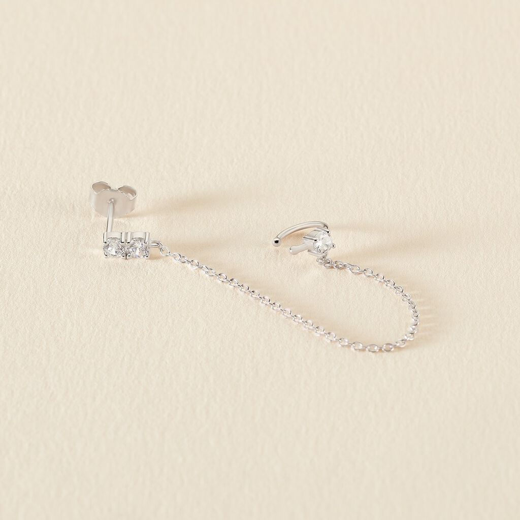 Bijoux D'oreilles Kirill Argent Blanc Oxyde De Zirconium - Boucles d'oreilles fantaisie Femme | Histoire d’Or