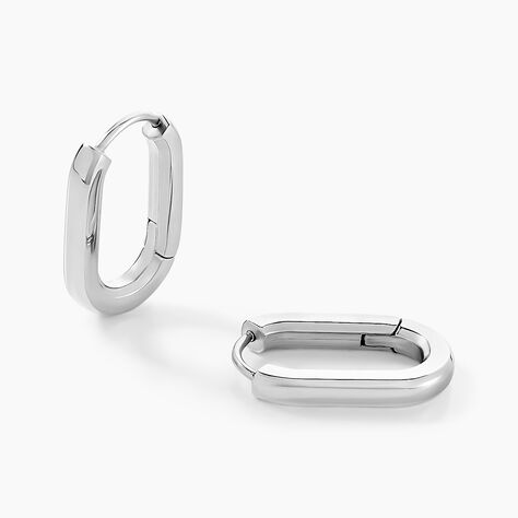 Cr&eacute;oles Urban Line Acier Blanc - Boucles d'oreilles cr&eacute;oles Femme | Histoire d&rsquo;Or