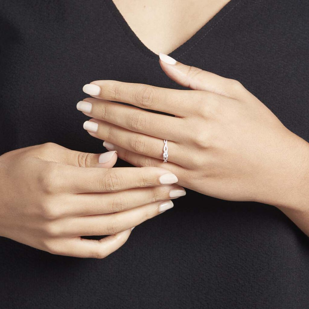 Bague Solitaire Livia Or Blanc Diamant - Bagues solitaires Femme | Histoire d’Or