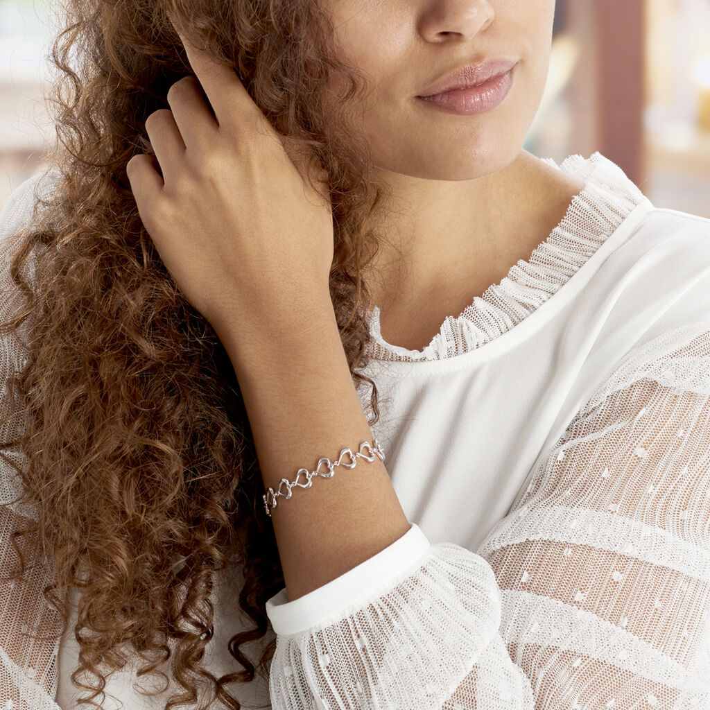 Bracelet Cleofee Argent Blanc - Bracelets Coeur Femme | Histoire d’Or