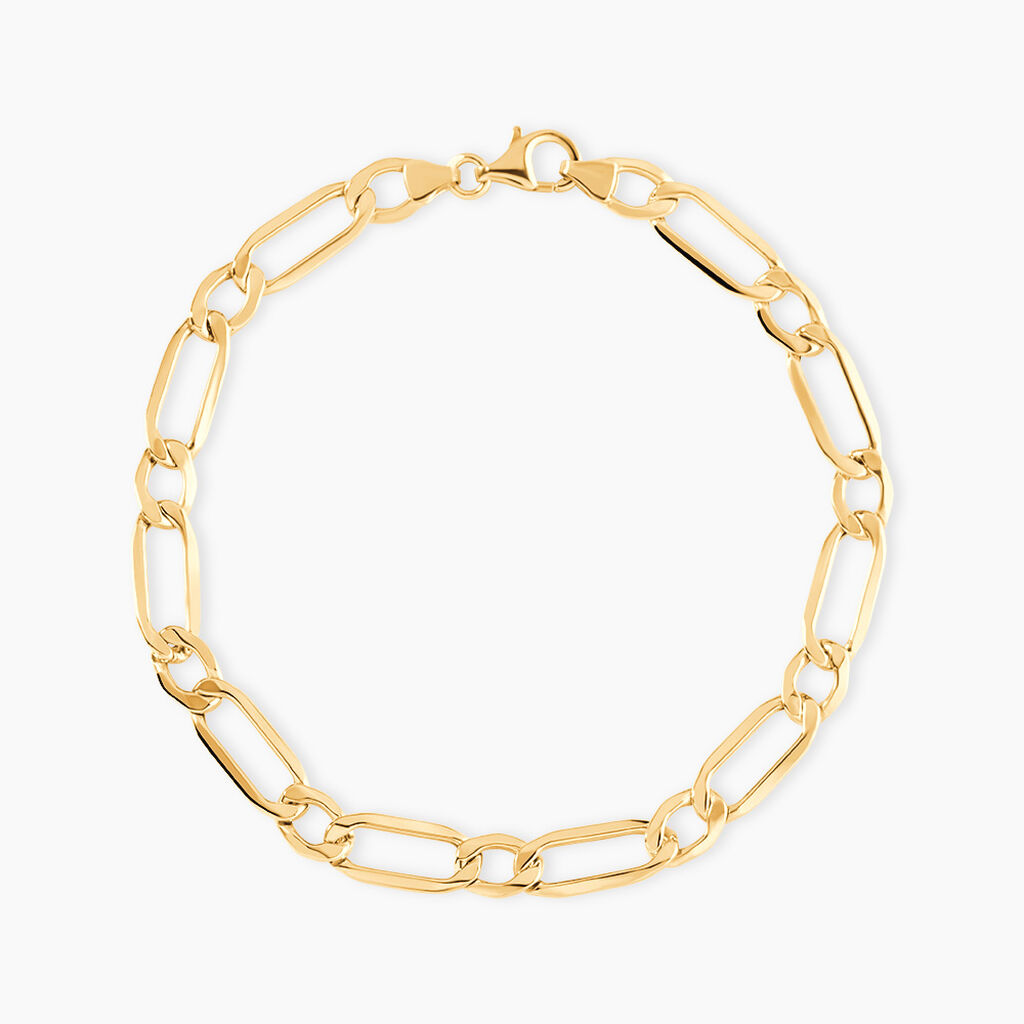 Bracelet Ophelio Maille Alternee 1/1 Or Jaune - Bracelets cha&icirc;ne Homme | Histoire d&rsquo;Or