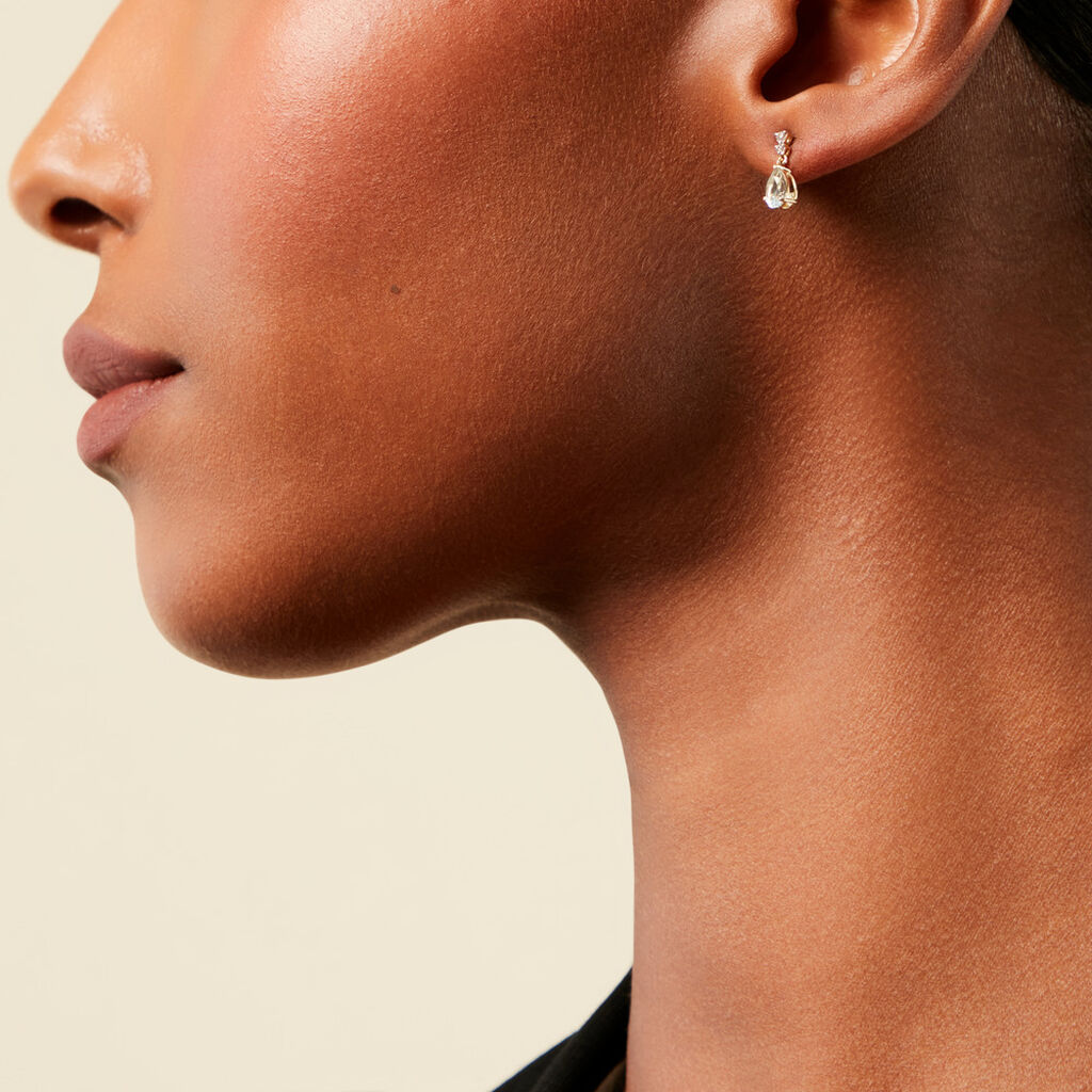 Boucles D'Oreilles Pendantes Zuleika Or Jaune Topaze Oxyde De Zirconium - Boucles d'oreilles pendantes Femme | Histoire d&rsquo;Or