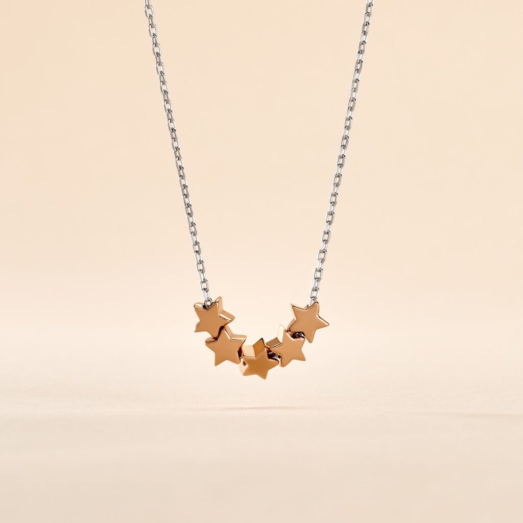 Collier Argent Bicolore Manya - Ras de cou Femme | Histoire d’Or
