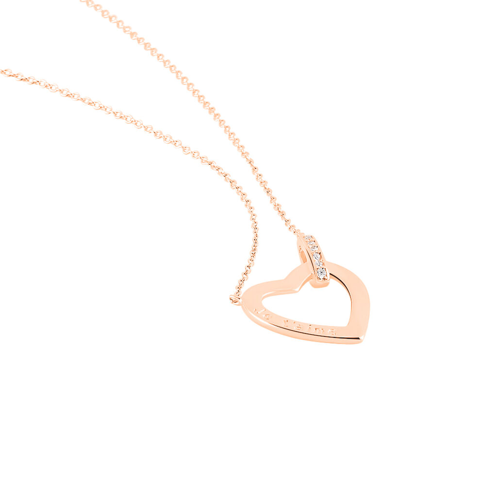 Collier Elanda Argent Rose Oxyde De Zirconium - Colliers Coeur Femme | Histoire d’Or