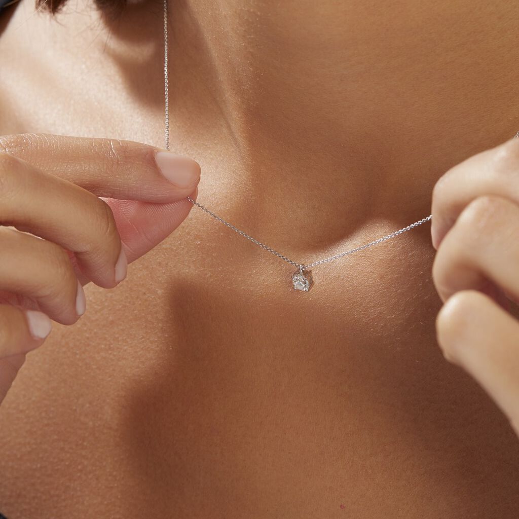Collier Elfa Or Blanc Diamant - Colliers Femme | Histoire d’Or